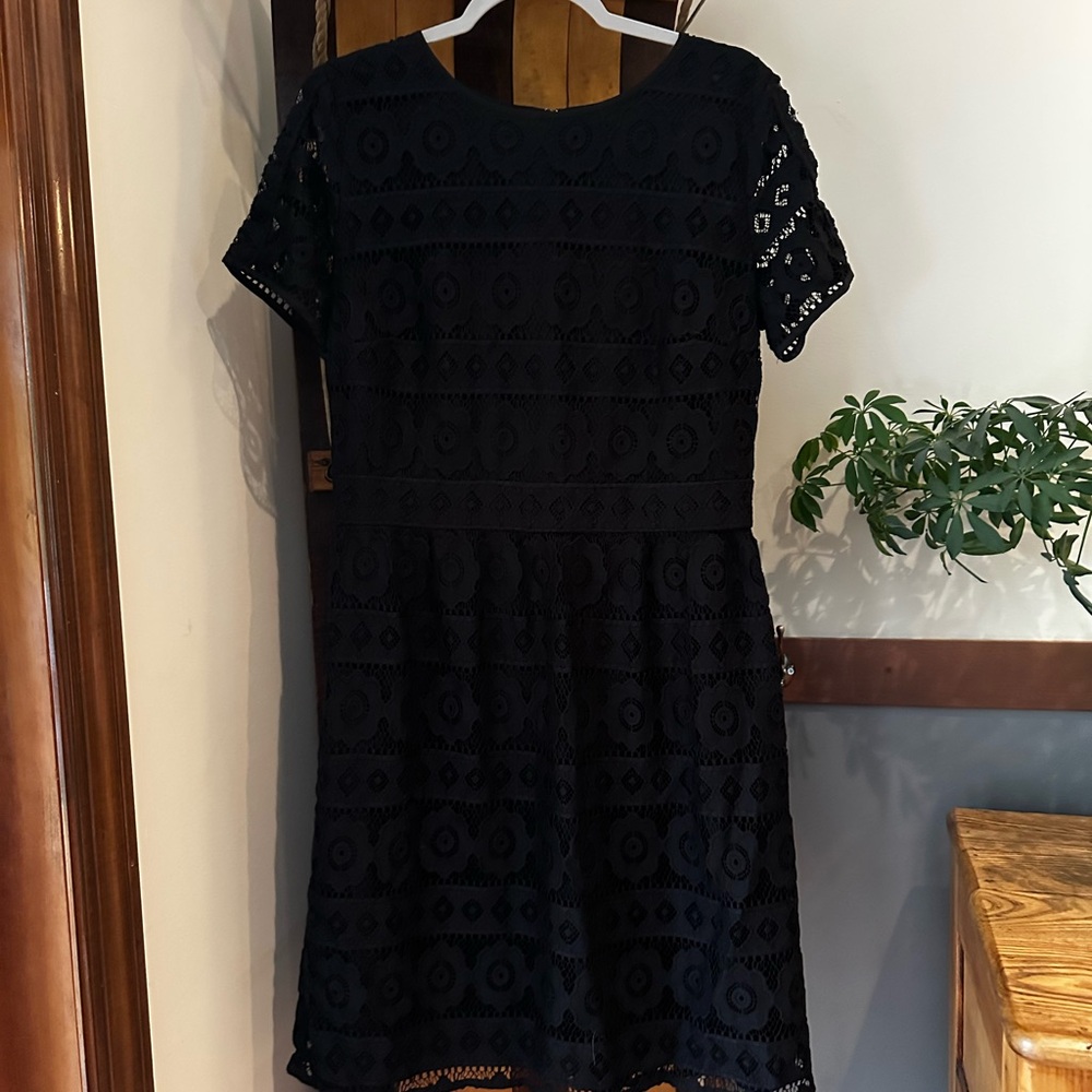 LOFT Black A-line Midi Dress